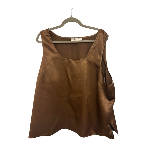 Vintage Donna Vinci Plus Size Tank Top | Brown & Gold | Size 24W - Picture 1 of 4